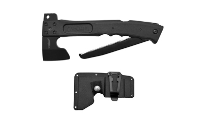 Camillus Camtrax, 3 in 1, Axe/Hammer/Saw, Matte Finish, Black, 12" Overall Length, 7" Saw Blade, Fiberglass Reinforced Nylon Handle, Includes Molded Sheath CAM-19142