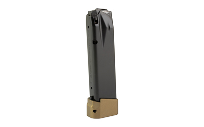 CANIK Magazine, 9MM, 21 Rounds (18 Round Magazine with +3 Extension), Fits Canik TTI Combat, Full Size, Black With +3 Bronze Extension MA2363