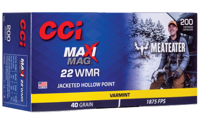 CCI Maxi-Mag, 22WMR, 40 Grain, Jacketed Hollow Point, 200 Round Box 958ME