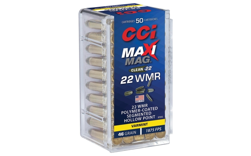 Cci maxi mag rimfire ammunition .22 wmr shp 1875 fps 50/ct