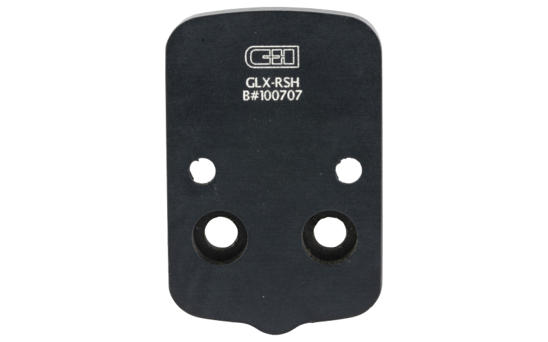 C&H Precision V4, Optic Mounting Plate, Fits Glock 43x/48 MOS to Trijicon RMR/SRO, Holosun 507C/407C/508T/507 Comp, C&H EDC-XL/COMP, Anodized Finish, Black, Includes Mounting Hardware GLX-RSH
