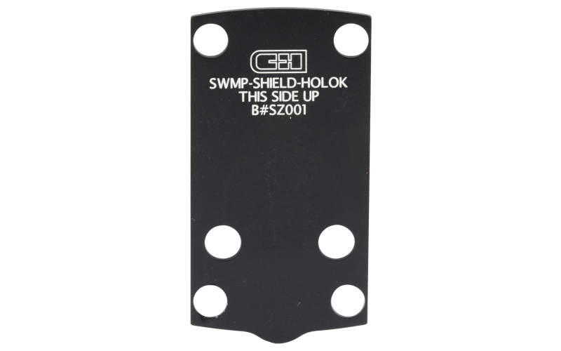 C&H Precision V4, Optic Mounting Plate, For Shield Plus Optic Ready Variant to the Holosun 407/507K, Anodized Finish, Black, Includes Mounting Hardware SWMP-HOLOk-SHIELD-PLUS