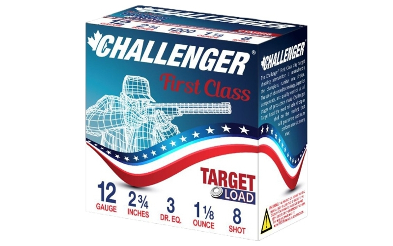 Challenger Ammo 12 gauge 2-3/4'' 1 oz #8 shot 250/case (cta12l18)
