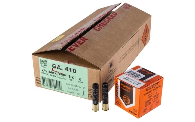 Clever 410 bore 1/2oz #8 shot 250/case
