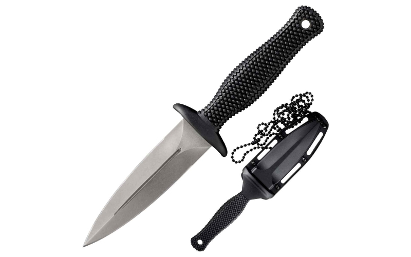 Cold Steel Counter Tac II, Fixed Blade Knife, AUS-8A Steel, Plain Edge, 3.375" Blade, Includes Secure-Ex Sheath CS-10BCTM