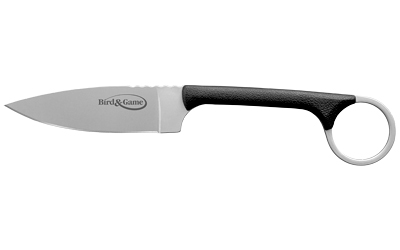 Cold Steel Bird & Game, Fixed Blade Knife, AUS 8A/Stainless, Plain, Drop Point, Includes Secure-Ex Neck Sheath With Bead Chain Lanyard, 3.5", Polymer CS-20A