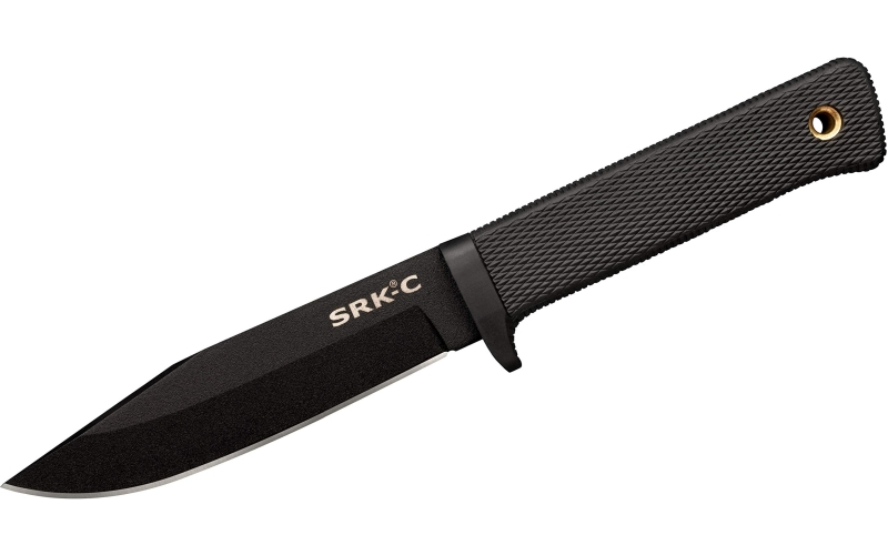 Cold Steel SRK Compact, Fixed Blade Knife, 5" Blade, SK-5 with Black Tuff-Ex Finish, Plain Edge, Includes Secure-Ex Sheath CS-49LCKD