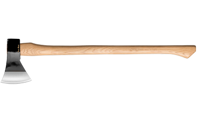 Cold Steel Trail Boss, Axe, Black and Silver, Plain Edge, 1055 Carbon, 27" Natural Wood Handle CS-90TA