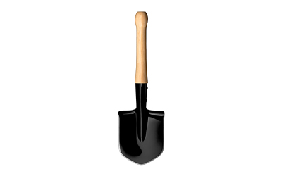 Cold Steel Spetsnaz Shovel, Special Forces, Tool, Black, Shovel, Medium Carbon Steel, Natural Wood Handle CS-92SF