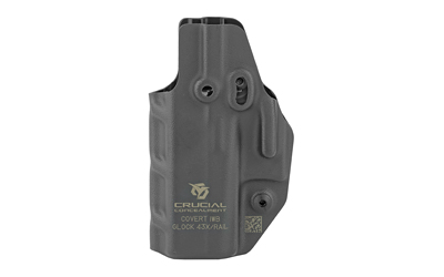 Crucial Concealment Covert IWB, Inside Waistband Holster, Ambidextrous, Kydex, Black, Fits Glock 43/43X 1019