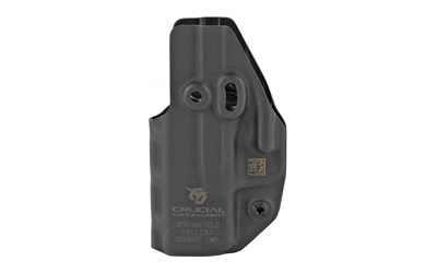 Crucial Concealment Covert IWB, Inside Waistband Holster, Ambidextrous, Kydex, Black, Fits Springfield Hellcat 1112
