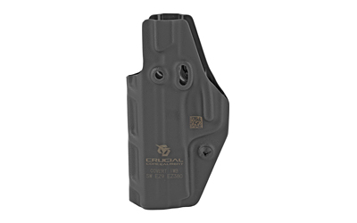 Crucial Concealment Covert IWB, Inside Waistband Holster, Ambidextrous, Kydex, Black, Fits S&W Shield EZ 9/380 1159
