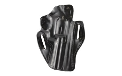 DeSantis Gunhide 002, Speed Scabbard, Belt Holster, 2 Belt Slots, No Tension Screw, Fits 4" Ruger GP100, S&W L Frame, Colt Python, Colt Trooper, Dan Wesson 15/2, 15/2V, 15/2VH, Right Hand, Black Leather 002BA34Z0