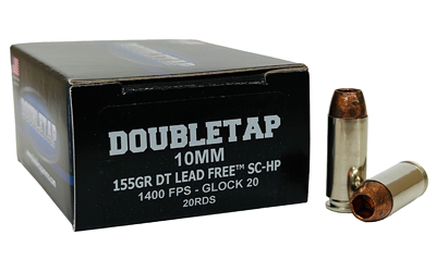 DoubleTap Ammunition Lead Free, 10MM, 155 Grain, Copper, 20 Round Box, California Certified Nonlead Ammunition 10MM155X