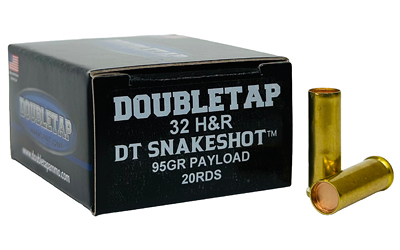 DoubleTap Ammunition SnakeShot, 32 H&R, 90 Grain, #9 Shot with Hardcast Full Wadcutter, 20 Round Box 32HRSS2
