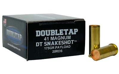 DoubleTap Ammunition SnakeShot, 41 Magnum, 175 Grain, #9 Shot with Hardcast Full Wadcutter, 20 Round Box 41MSS2