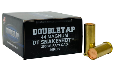 DoubleTap Ammunition SnakeShot, 44 Magnum, 200 Grain, #9 Shot with Hardcast Full Wadcutter, 20 Round Box 44MSS2