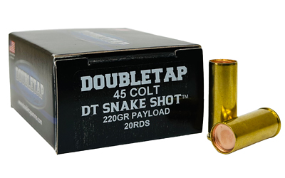 DoubleTap Ammunition SnakeShot, 45 Colt, 220 Grain, #9 Shot with Hardcast Full Wadcutter, 20 Round Box 45CSSS2