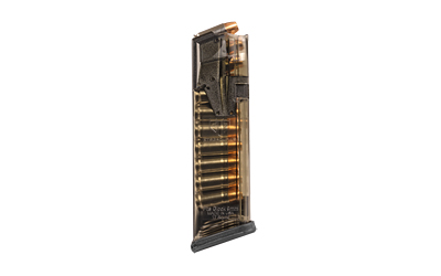 Elite Tactical Systems Group OMEGA Magazine, 9MM, 17 Rounds, Fits Glock 17/18/19/19X/26/34/45, Hardened Steel Feedlips, Polymer, Clear OMG-GLK-17