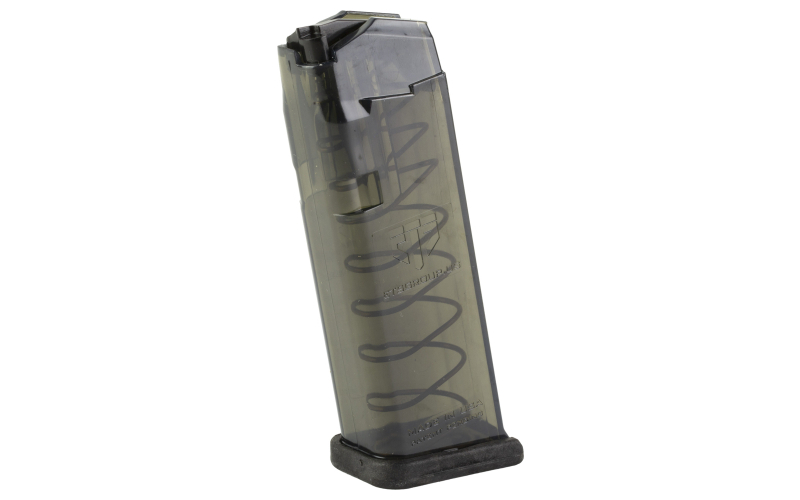 Elite Tactical Systems Group Magazine, 9MM, 15 Rounds, Fits Glock 19/26, Carbon Smoke SMK-GLK-19