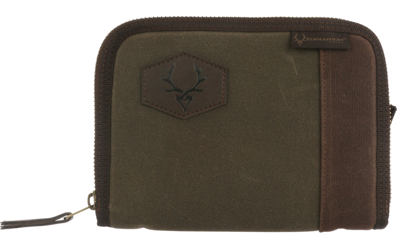 Evolution Outdoor Rawhide Series, Pistol Case, Fits Most Handguns Up to 8", Cotton Duck Canvas Construction, Green 44378-EV