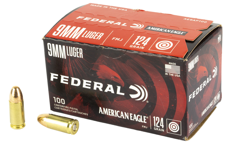 FED AM EAGLE 9MM 124GR FMJ 100RD