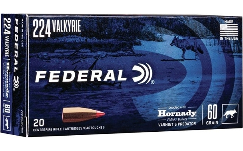 Federal 224 valkyrie 60gr v-max polymer tip 20/box