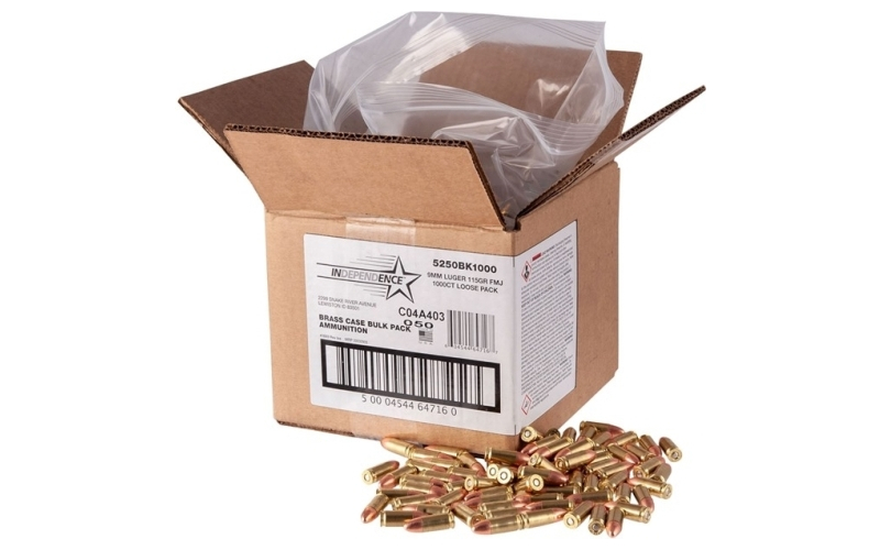 Federal Independence 9mm luger 115gr fmj - 1000 rd bulk box