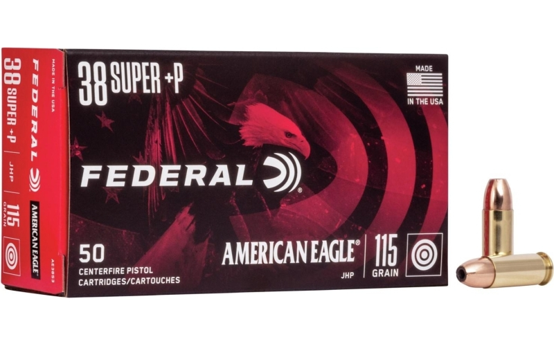 Federal 38 super 115gr jhp 1130 fps (125 power factor) ammo 50rd