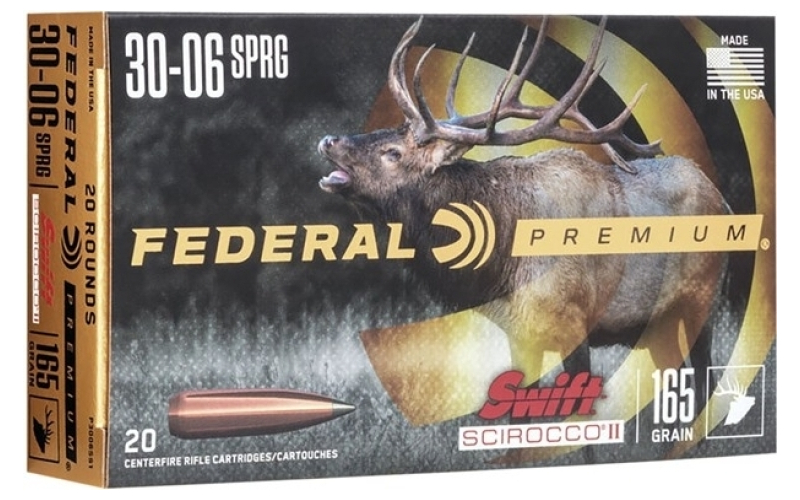 Federal 30-06 springfield 165gr scirocco ii 20/box