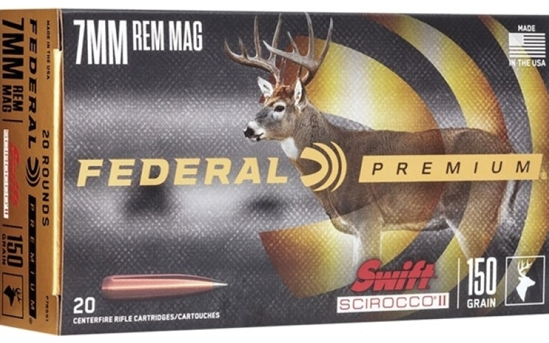 Federal 7mm remington magnum 150gr scirocco ii 20/box