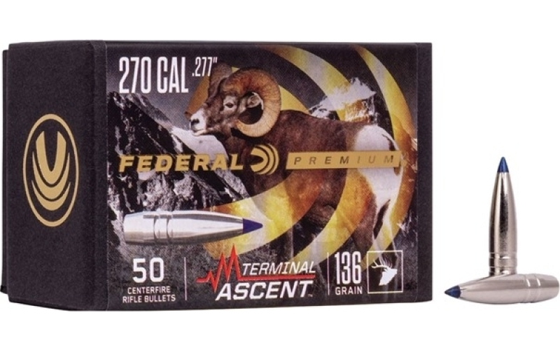 Federal 270 caliber (0.277  ) 136gr terminal ascent 50/box