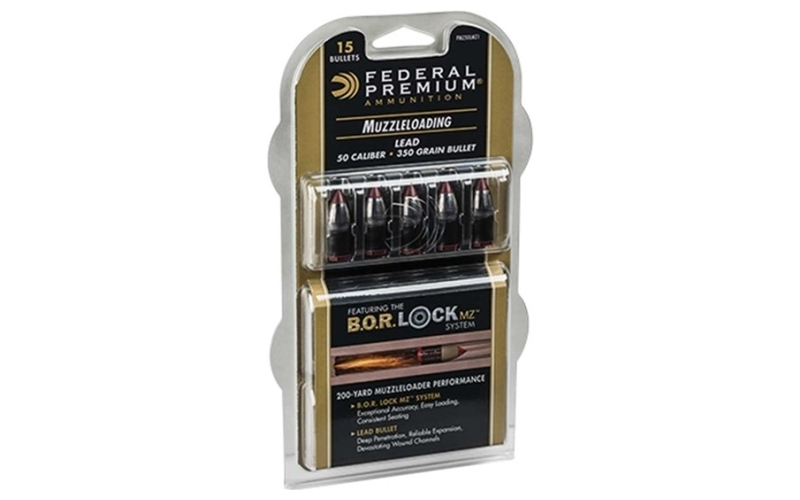 Federal 50 caliber 350gr lead tipped bullets 15/pack