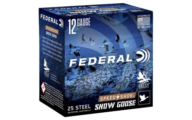 Federal speed-shok hv steel snow goose 12ga 3" 1 1/4oz bb ammo 25rd