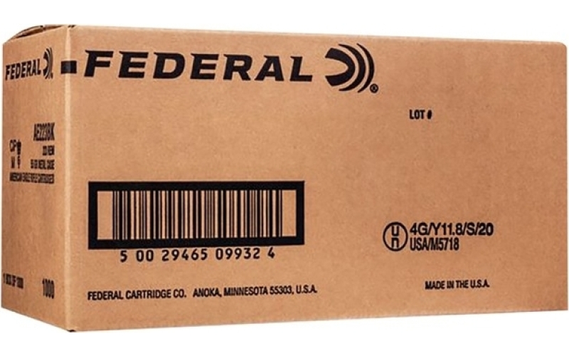 Federal 5.56mm nato 55gr fmj 1,000/case