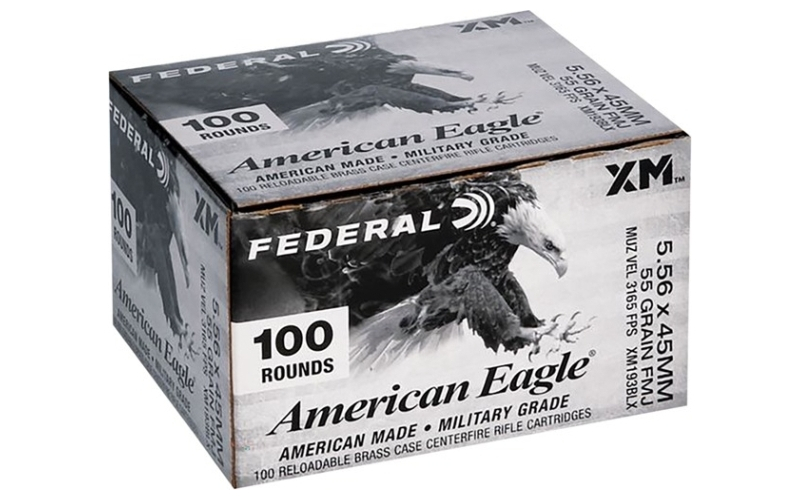 Federal 5.56mm nato 55gr fmj 100/box