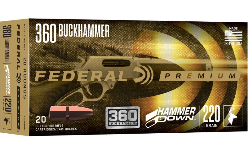 Federal Hammer Down, 360 Buckhammer, 200 Grain, Soft Point, 20 Round Box LG360BH1