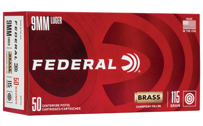 Federal Champion, 9MM, 115Gr, Full Metal Jacket, 50 Round Box WM5199
