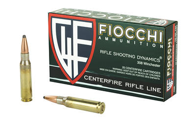 Fiocchi Ammunition Rifle, 308 Winchester, 150 Grain, Pointed Soft Point, 20 Round Box 308BFOA