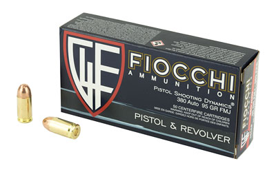 Fiocchi Ammunition Centerfire Pistol, 380ACP, 95 Grain, Full Metal Jacket, 50 Round Box 380AP