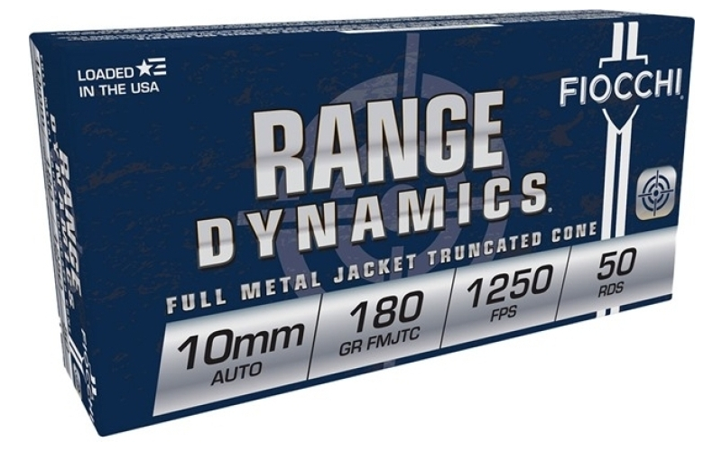 Fiocchi Ammunition 10mm auto 180gr full metal jacket truncated cone 50/box