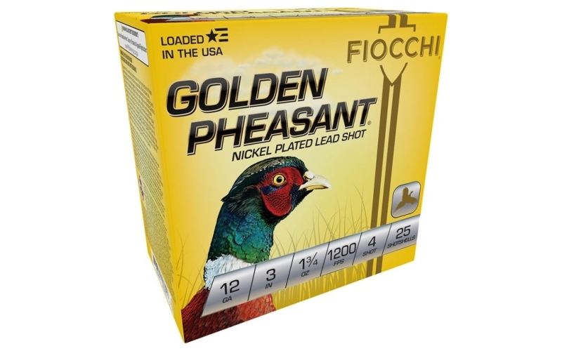 Fiocchi Ammunition 12 gauge 3'' 1-3/4 oz #4 nickel plated shot 25/box
