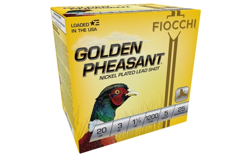 Fiocchi Ammunition 20 gauge 3'' 1-1/4 oz #5 nickel plated shot 25/box