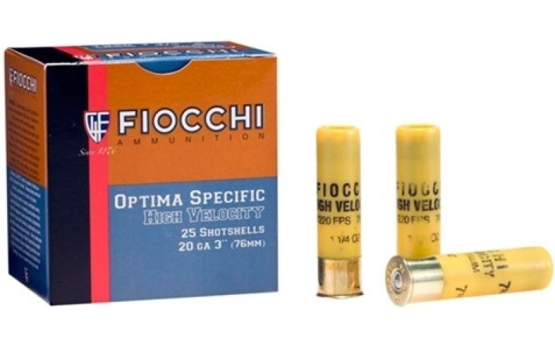 Fiocchi Ammunition Fiocchi hi velocity 20ga 3'' 1-1/4oz #4 25/bx