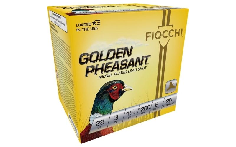 Fiocchi Ammunition Fiocchi golden pheasant 28ga 1200fps 1 1/16oz #6 25/bx