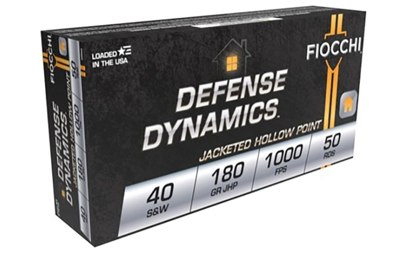 Fiocchi Ammunition Defense dynamics 40 s&w 180gr jhp 50/box