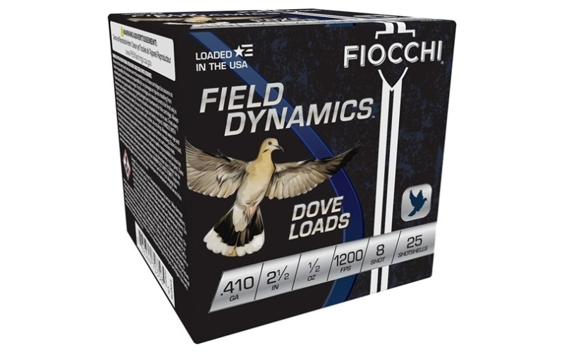 Fiocchi Ammunition Fiocchi sd ammo .410 bore 2-1/2'' 1/2oz #8 shot 25/bx