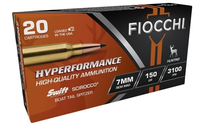 Fiocchi Ammunition 7mm rem mag 150gr swift scirocco ii bonded pt 20/box
