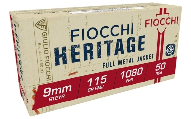 Fiocchi Ammunition 9mm steyr 115gr full metal jacket 50/box