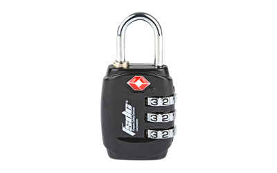 Firearm Safety Devices Corporation Lock, Black, TSA Lock w/Steel Shackle TSA747RCB
